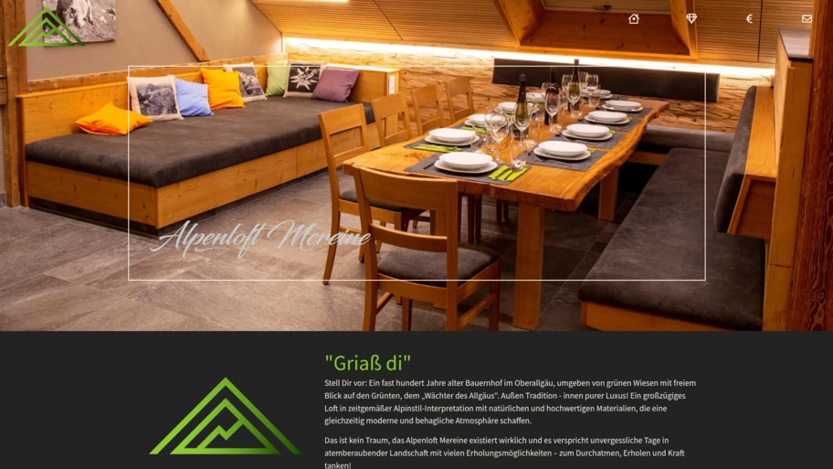 Webseite von alpenloft-mereine.de